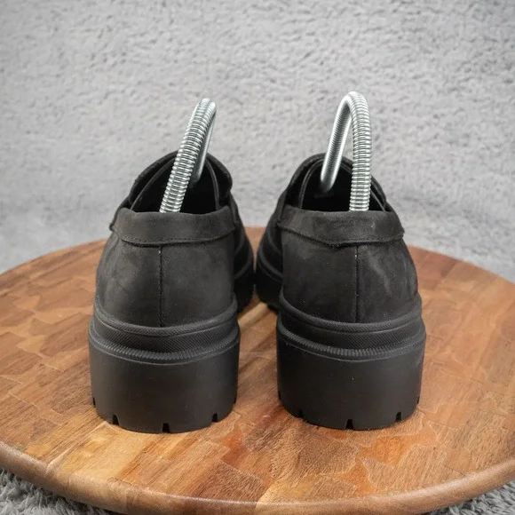 Patina Women's Black Loafer, Chunky, Heel, Suede/Leather. Size 8.5 - Picture 4 of 8